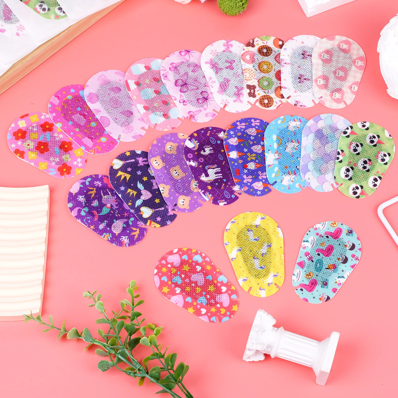 60 Stück/120 Stück Atmungsaktive Selbstklebende Augenpflaster, Lichtblockierende Baumwolle mit Bunten und Lustigen Designs, Augenpflaster als Geschenk – Detail 6