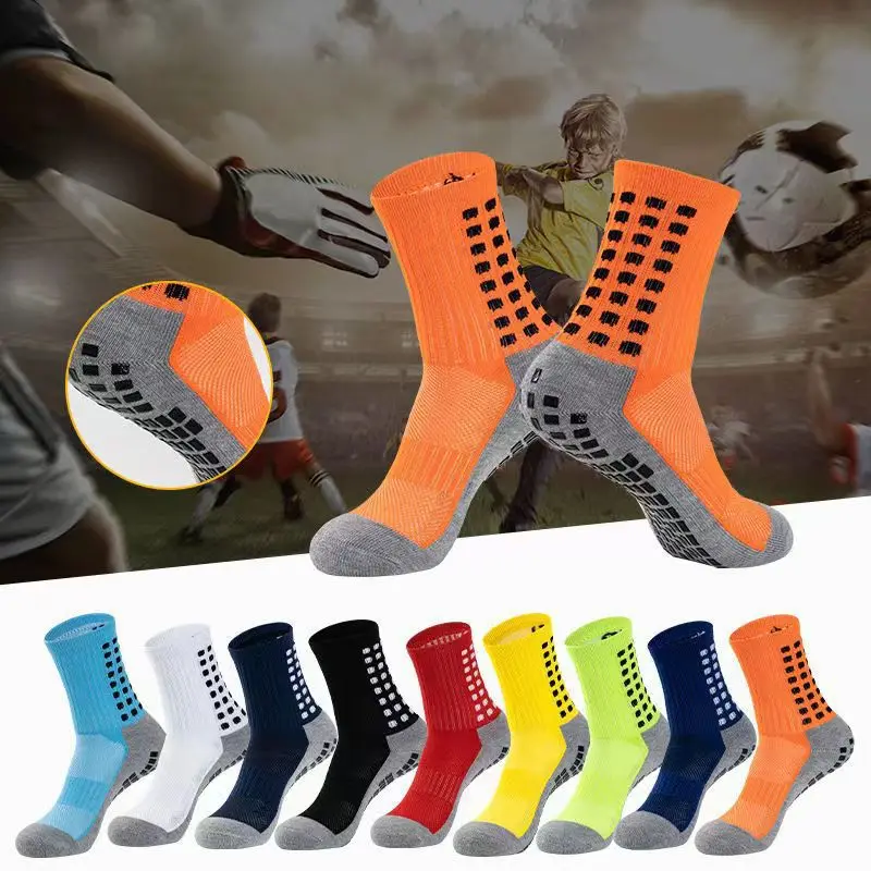 

Gray football socks with adhesive, anti slip, breathable midsole socks, towel bottom basketball socks
