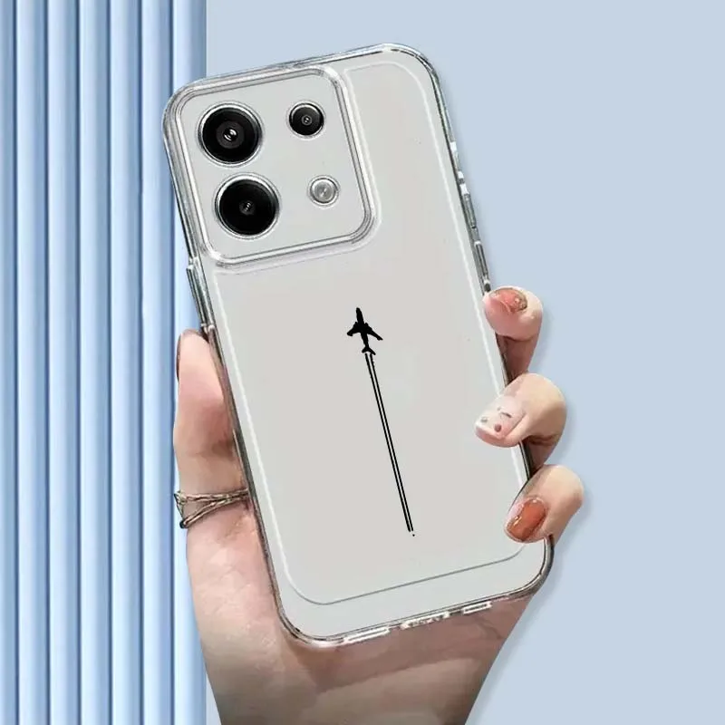 Simples avião padrão caso de telefone para xiaomi mi poco f2 f3 f4 f5 f6 x5 x6 x7 pro tpu proteção transparente