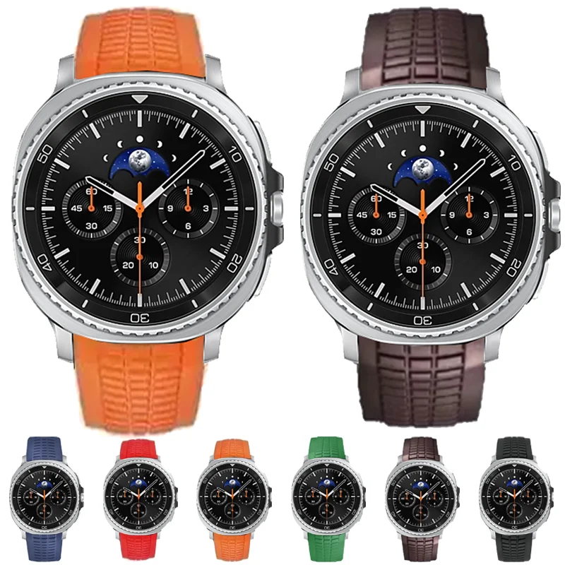 

Luxury Fluororubber Strap For Samsung Galaxy Watch8 Classic 46MM Sport Soft Band For Galaxy Watch 8 40 44MM Accessories Brecelet
