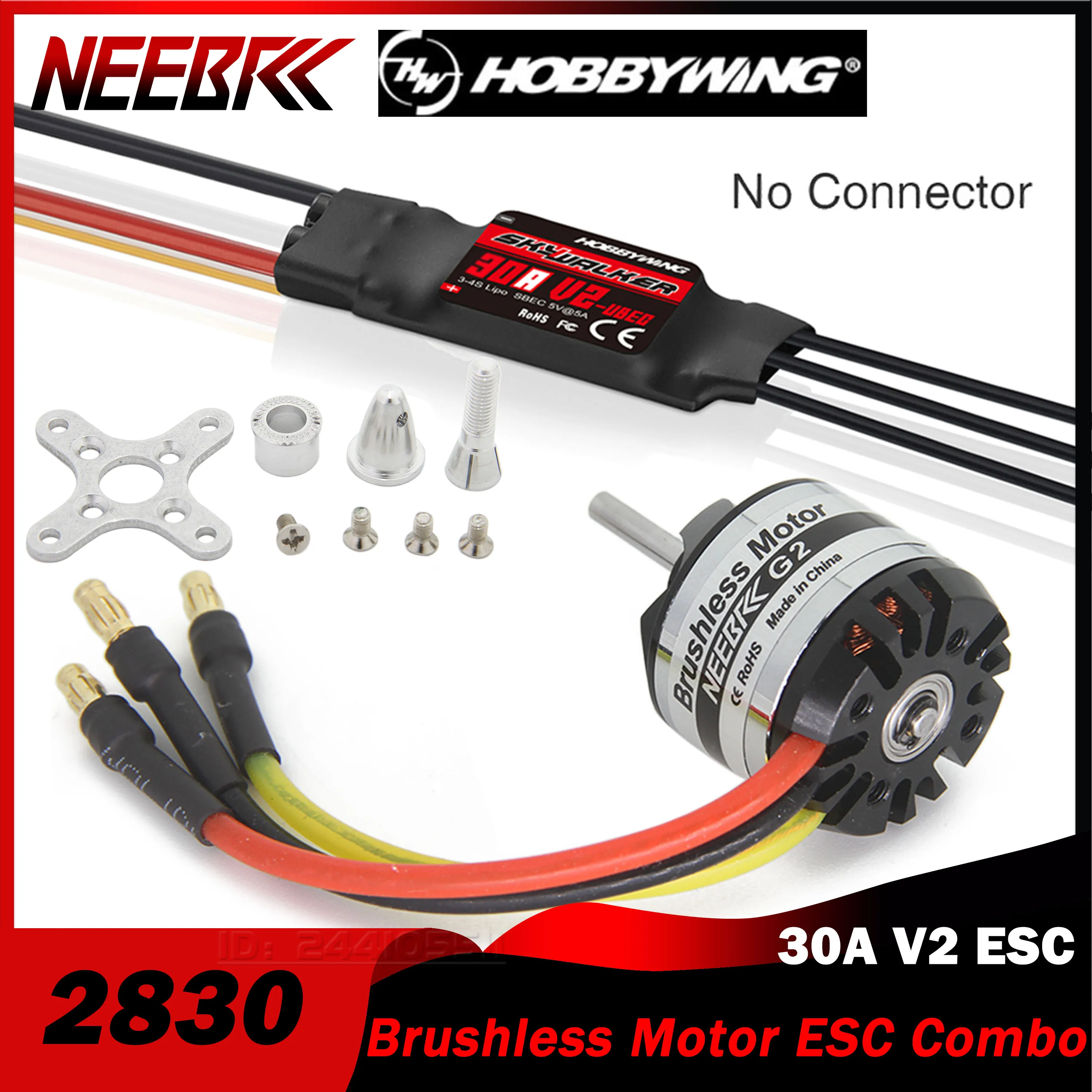 NEEBRC 2830 Brushless Motor 30A V2 ESC Combo 850KV 1000KV 1300KV 2-4S  for RC Multicopter FPV Racing Drone Plane Fixed-wing Part