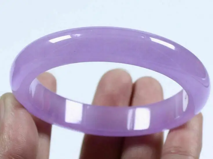 58-62mm Handmade Lavender Purple Jadeite Jade Bangle Bracelet