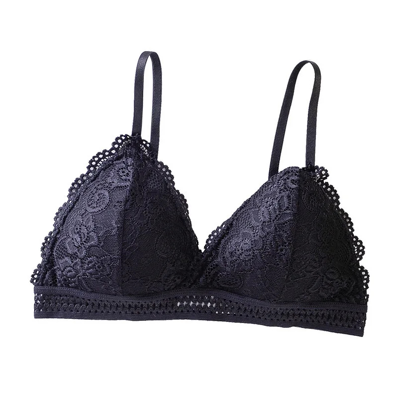 

Французский красивый бюстгальтер на спине, дышащий кружевной бюстгальтер сзади, летнее нижнее белье, бюстгальтер со сборками для повседневной носки, без стального кольца, слинг