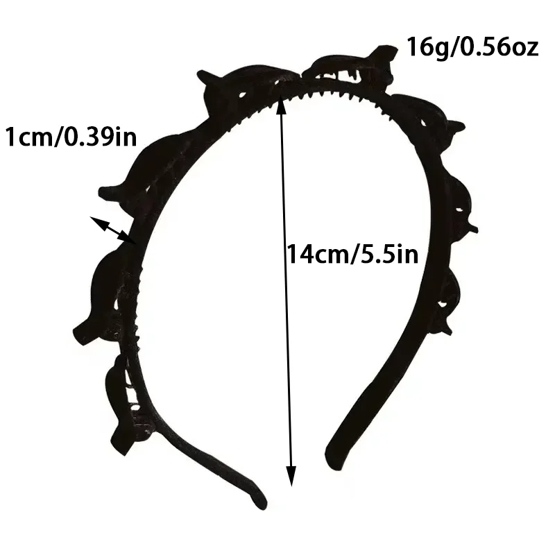 1/3 Stück ZYFHTT Rot-Schwarzes Beflocktes Geflochtenes Stirnband für Frauen Retro Vielseitiger Haarreif Modisches Mädchen-Stirnband Haaraccessoires – Detail 13