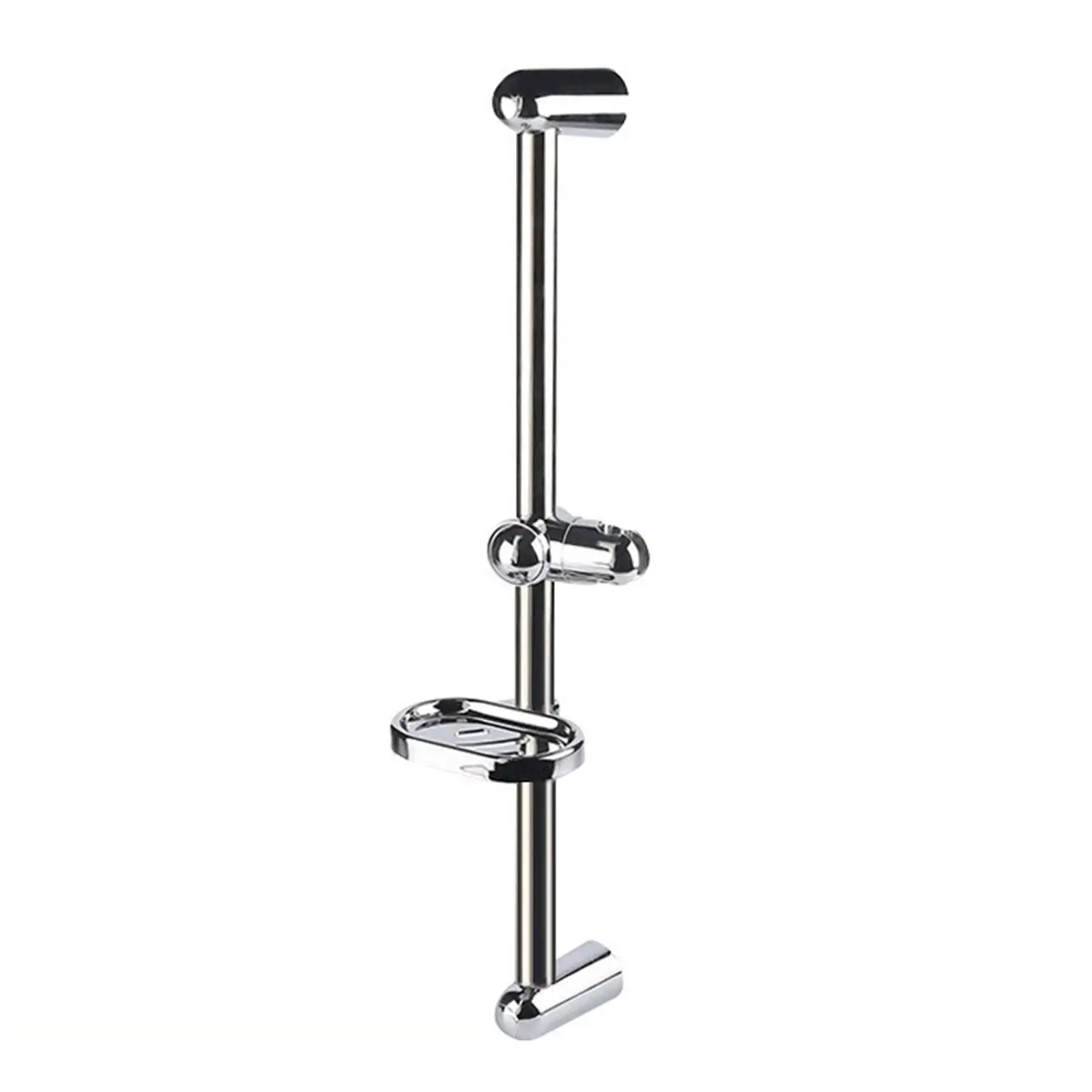 Shower Slide Bar Polished Finish Durable Easily Installation Lifting Rod 24 Inch With Adjustable Handheld Shower Head Holder