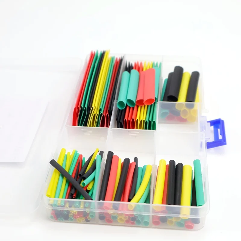 164 قطعة 2:1 أنابيب الانكماش الحراري العازلة البولي أوليفين يتقلص مجموعة متنوعة من نماذج مجموعة الكابلات للأسلاك الكهربائية والصيانة