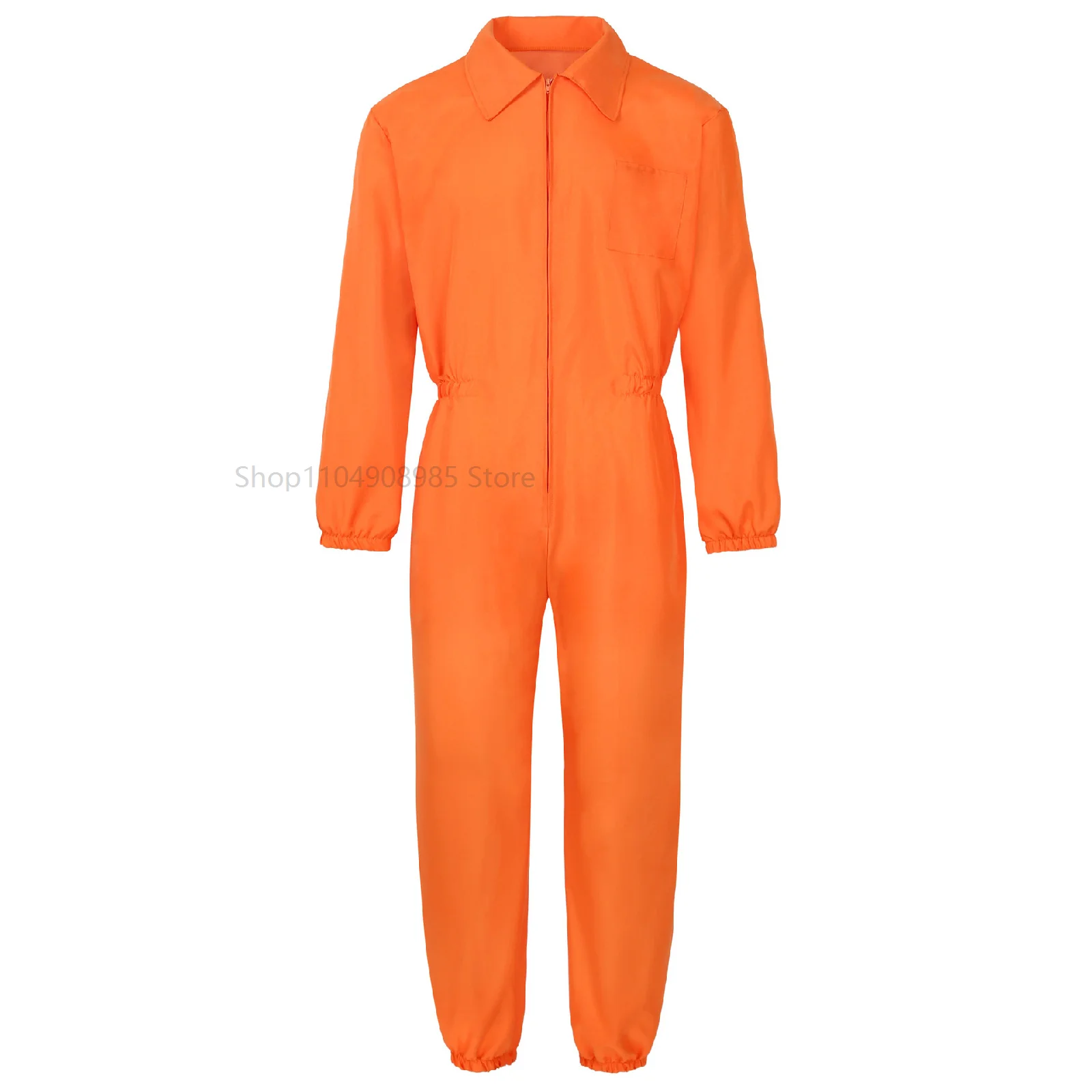 

Civilian Hero Cosplay Costume Orange Work Jumpsuit Men Women Carnival Halloween Criminal Prison Uniform Inmate Outfit