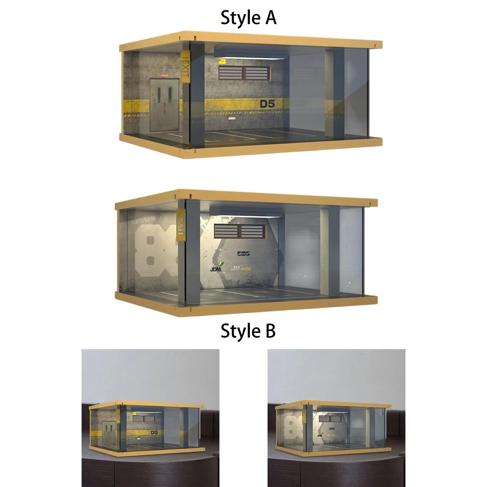 

1/32 Vehicle Model Display Case Vehicle Scene Toy Mini Model Car Storage Boxes Protection with Parking Lot Scene Collection