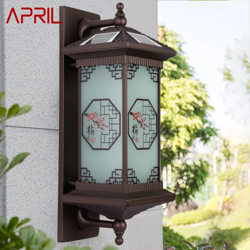 

APRIL Outdoor Solar Wall Lamp Creativity Plum Blossom Pattern Sconce Light LED Waterproof IP65 for Home Villa Courtyard