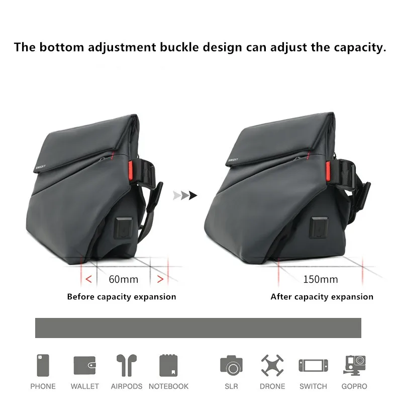 men women Magnetic adsorption fashion casual tourist waterproof 10.1inch tablet oblique cross package Single shoulder bag ucisex