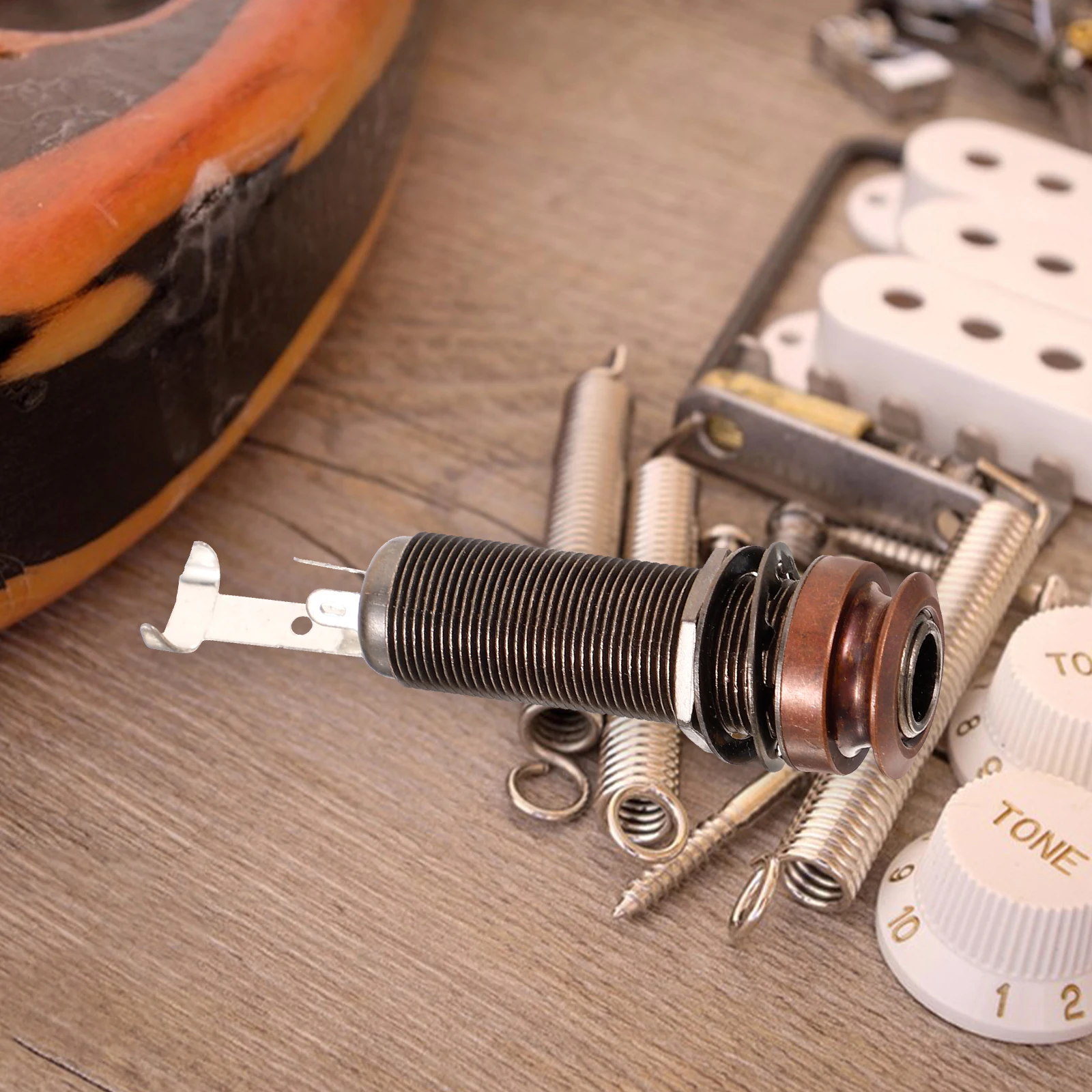 

Guitar Electric End Jack 6.35mm Stereo Output Copper Bass Socket Pickup Truck Metal Threaded Pin Jack