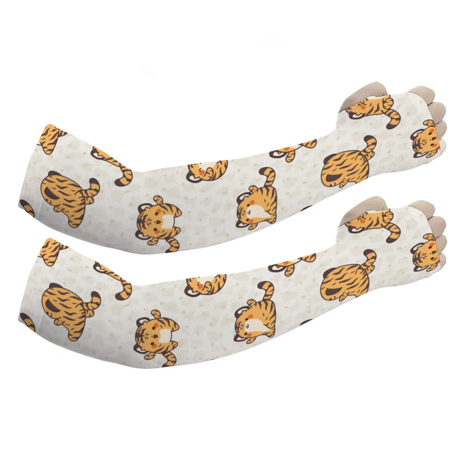 Romanzo elegante e carino con motivo tigre stampe UV - Manicotti da ghiaccio elasticizzati e traspiranti con protezione UV - Regalo perfetto per l'uso esterno