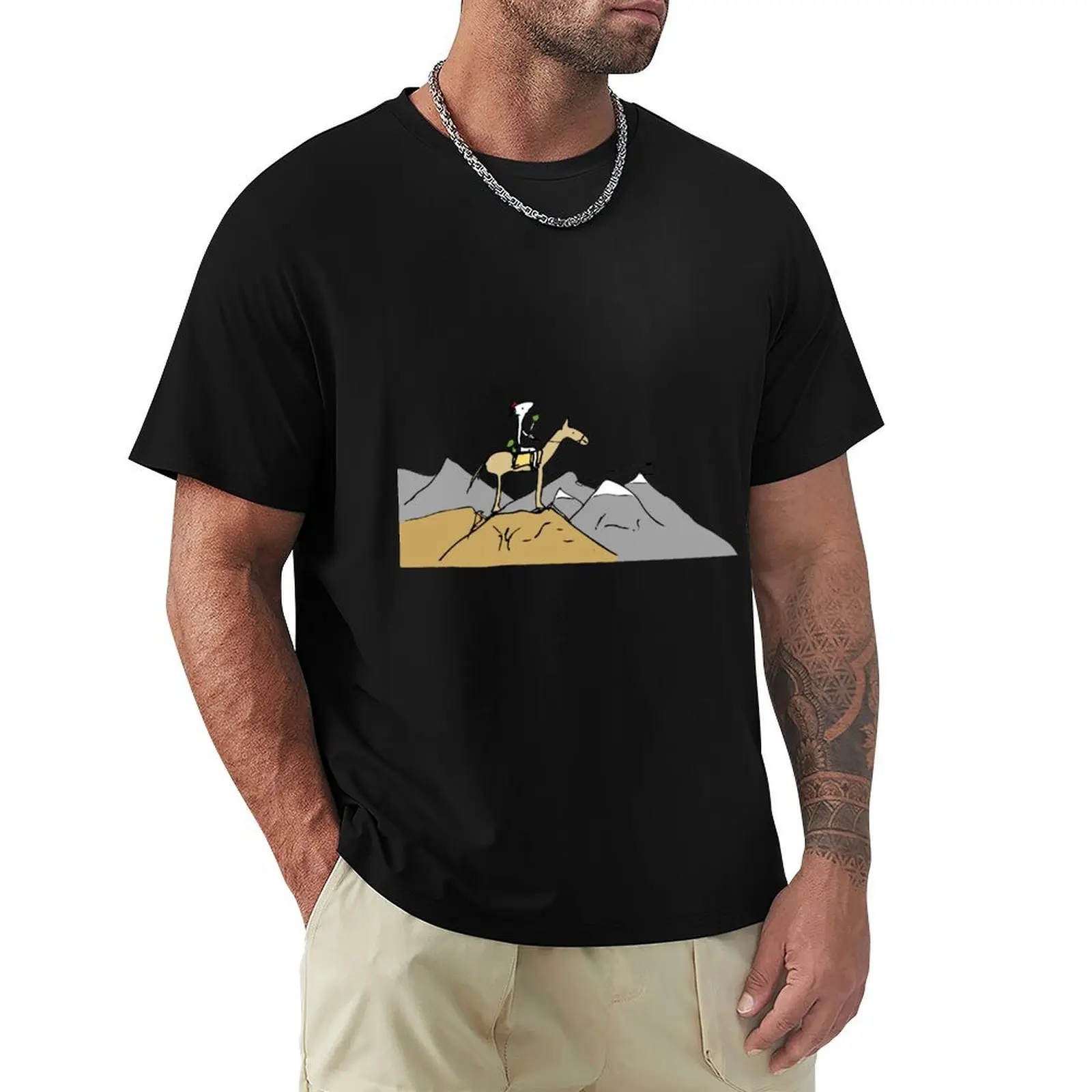 

Gaucho on horseback with his mate. T-Shirt Fashion Print Casual Short Sleeve