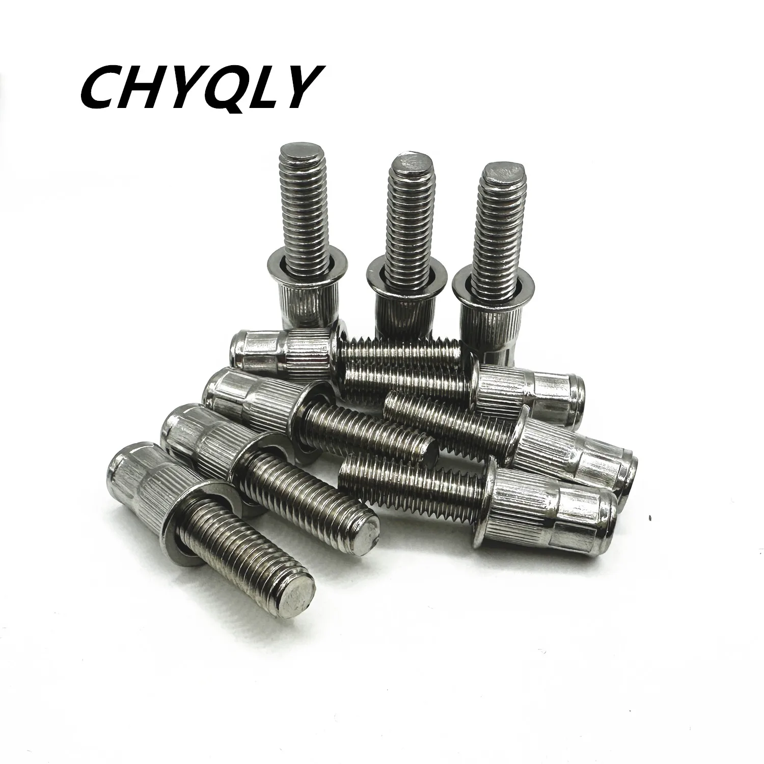 10pcs Stainless Steel Riveting Studs Flat Head Vertical Grain Riveting Screw Pull Cap Stud