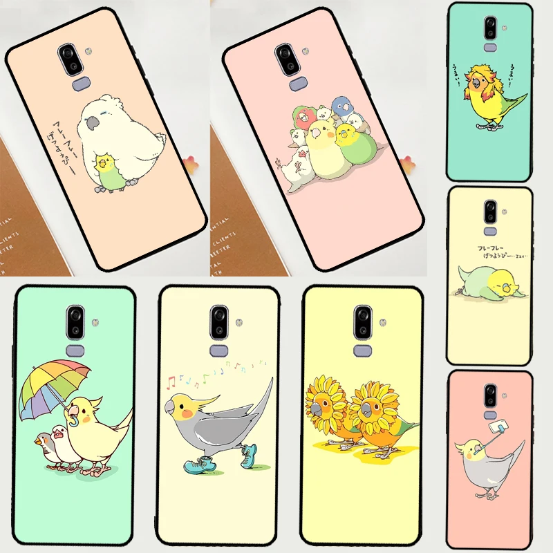 Chubby Cockatiel Parrot Bird Case For Samsung Galaxy J4 J6 Plus 2018 A6 A7 A8 A9 J8 J1 J3 J5 J7 2016 A3 A5 2017 Cover