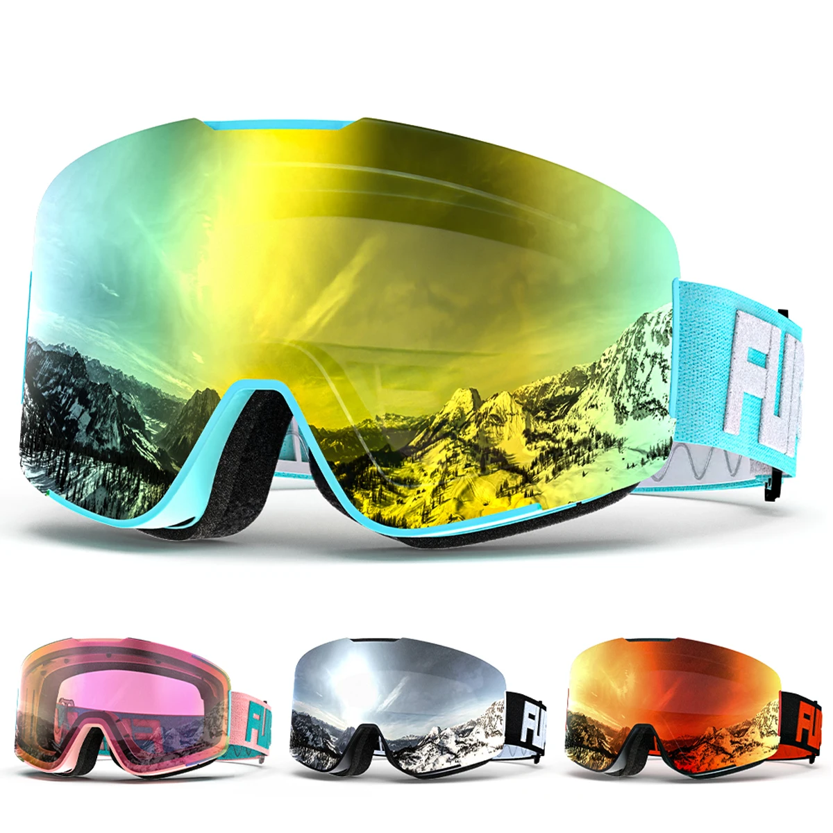 Skibrille Doppelschichten für Männer Frauen Erwachsene UV400 Schutz Ski Anti-Fog Schnee Polarisierte Brille Snowboard Schneemobil Brille