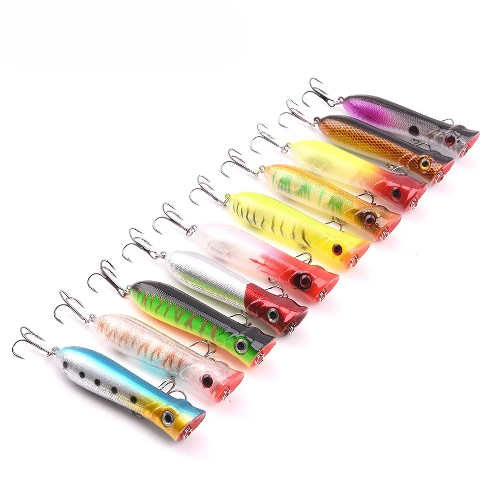 1Pc Topwater Popper Lure Bass Fishing Lure 8cm 10g Artificial Bait Hard Lures for Fishing Fish Goods Tackle Top Water Lures