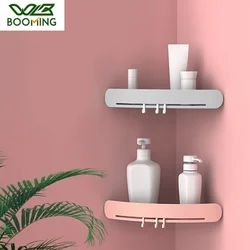 WBBOOMING Mensole angolari in plastica per bagno, mensola triangolare per doccia, organizer angolare per riporre il bagno, design a ventosa