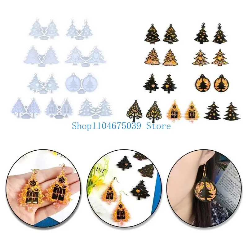 

5asd 9 шт., геометрическая форма для рождественской елки, серьги, кулон, брелок для багажа, сумка