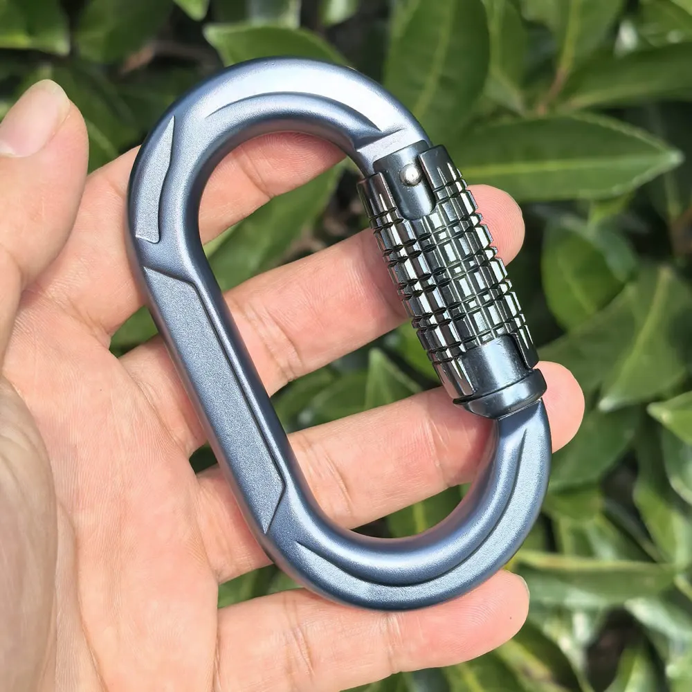 28KN Auto Safety Lock Dust-proof Design Outdoor Professional Climbing Carabiner O Shape Aviation Aluminum Hooks