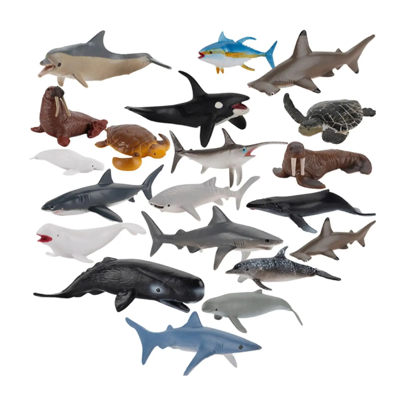 20 قطعة من نماذج الحيوانات البحرية للأطفال، تماثيل حيوانات واقعية في أعماق البحار لكعكة عيد الميلاد، هدية للطاولة #2