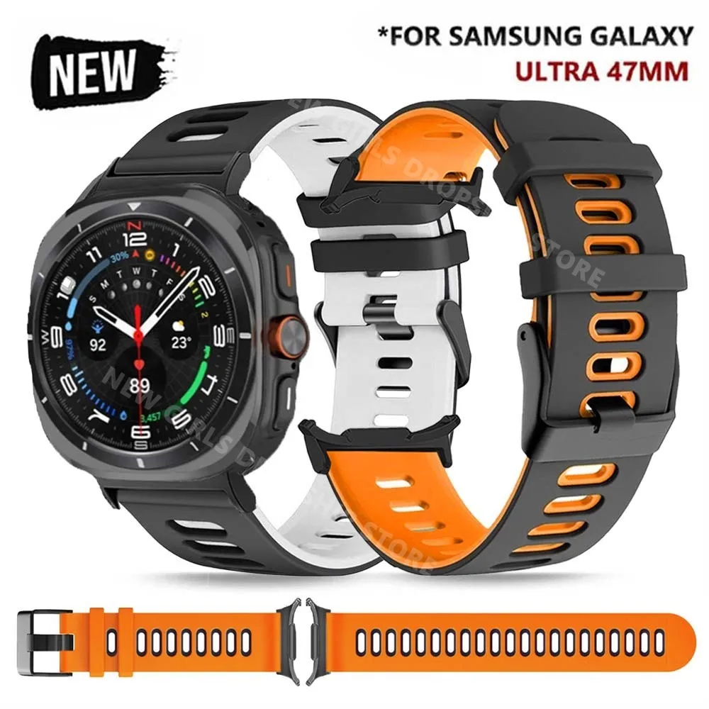 

Ремешок силиконовый для Samsung Galaxy Watch Ultra 47 мм, спортивный браслет для GALAXY ULTRA 47 мм, без зазоров, изогнутый браслет с концом