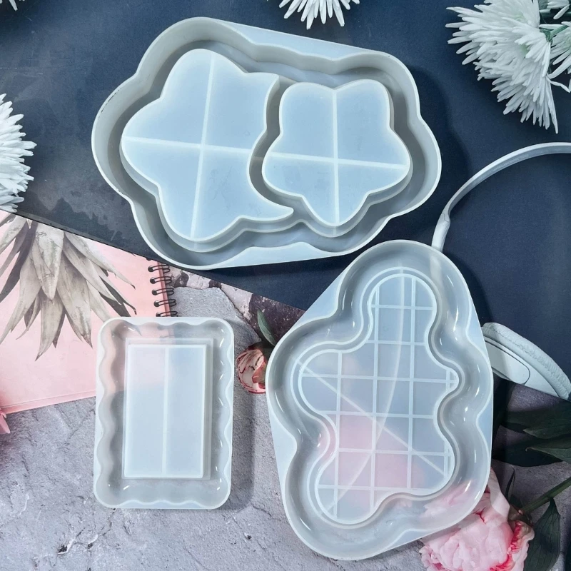 Lustrous Silicone Mold Resin Trays Casting Mold Star/Cloud/Stone Pattern Pallet Molds Jewelry Mould for DIY Lover Dropship