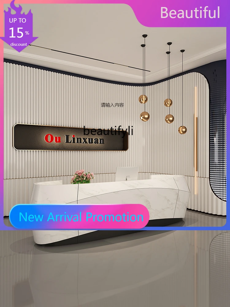 

zGzBeauty Salon Cashier Company Reception Desk Arc Bar Counter Agency Information Desk Reception Desk