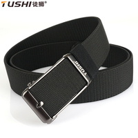 TUSHI New Elastic Belt For Men Automatic buckle Alloy Quick Release Strong Outdoor Casual Belt Tight Nylon Stretch Waistband