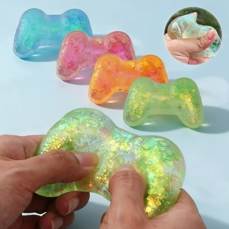 Kawaii Sequins Glitter Game Machine Maltose Squishy Squeeze Toy Soft Slow Rebound Stress Relief Fidget Toy For ADHD Autism Gift