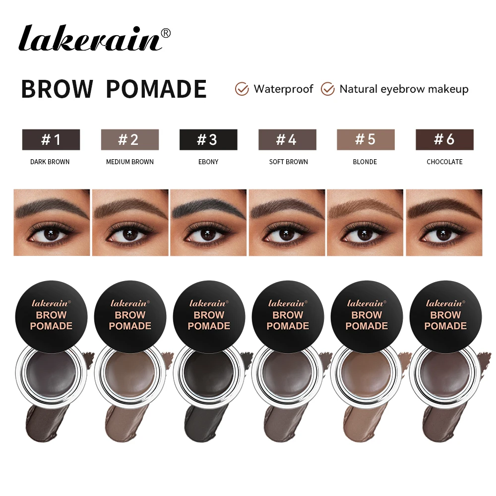 Lakerain 6 สีครีมทาคิ้ว Wild Eyebrow Brow Paste ยาวนานกันน้ํา Sweatproof ไม่ง่าย Smudge Eyebrow GEL