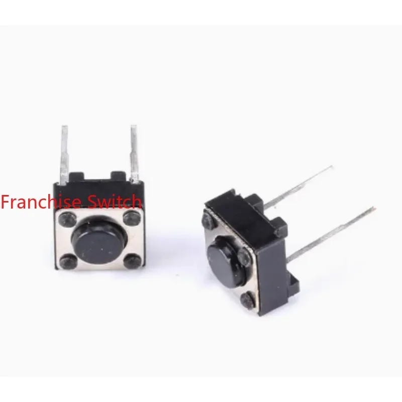 

200PCS Brand New, Touch Switch 6*6*4.3mm In-line, 2Feet In The Middle, Original Stock, Round Head Black.