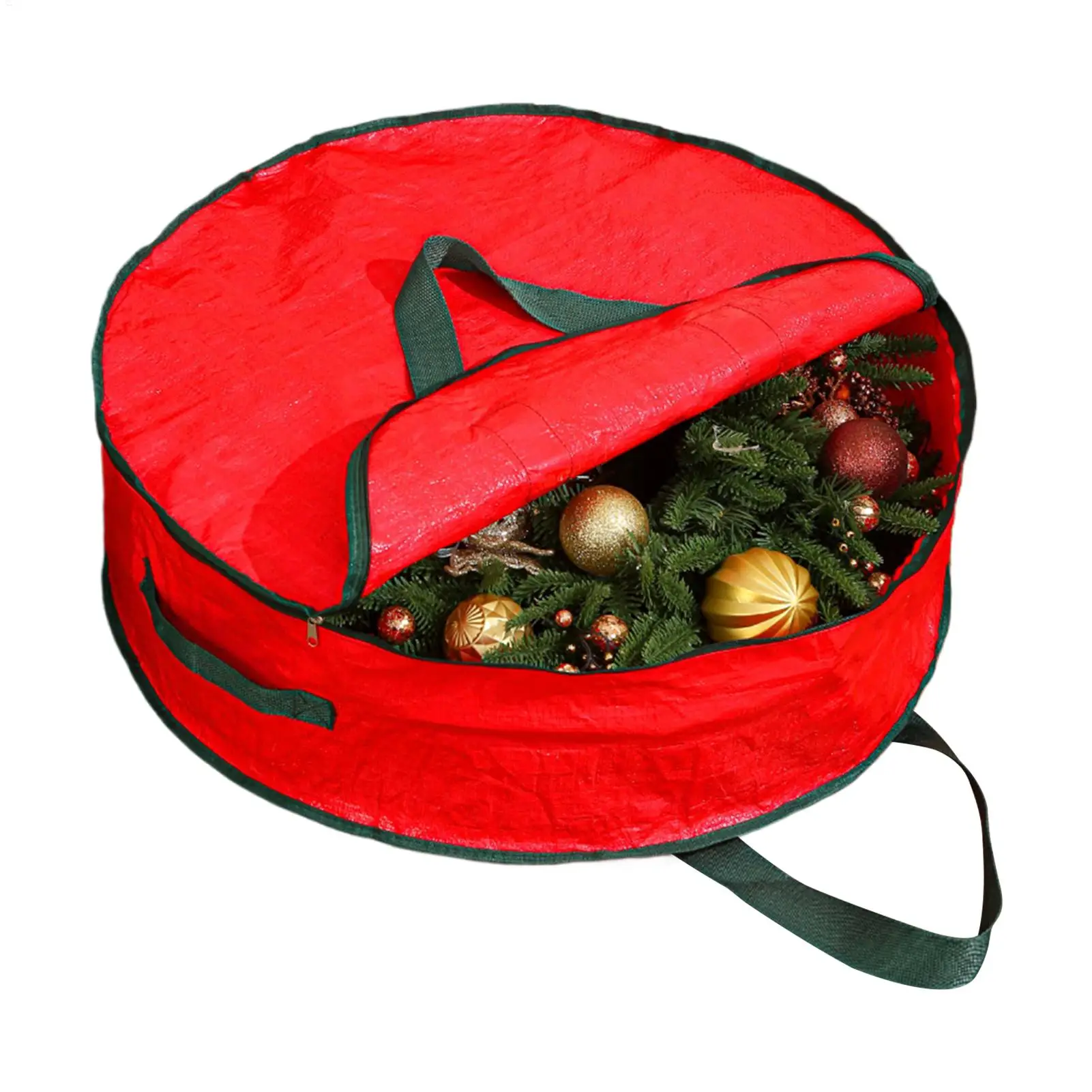 Christmas Wreath Storage Bag with Thickened Oxford Cloth Seasonal Holiday Wreath Storage Container with Handle and Zipper view 2