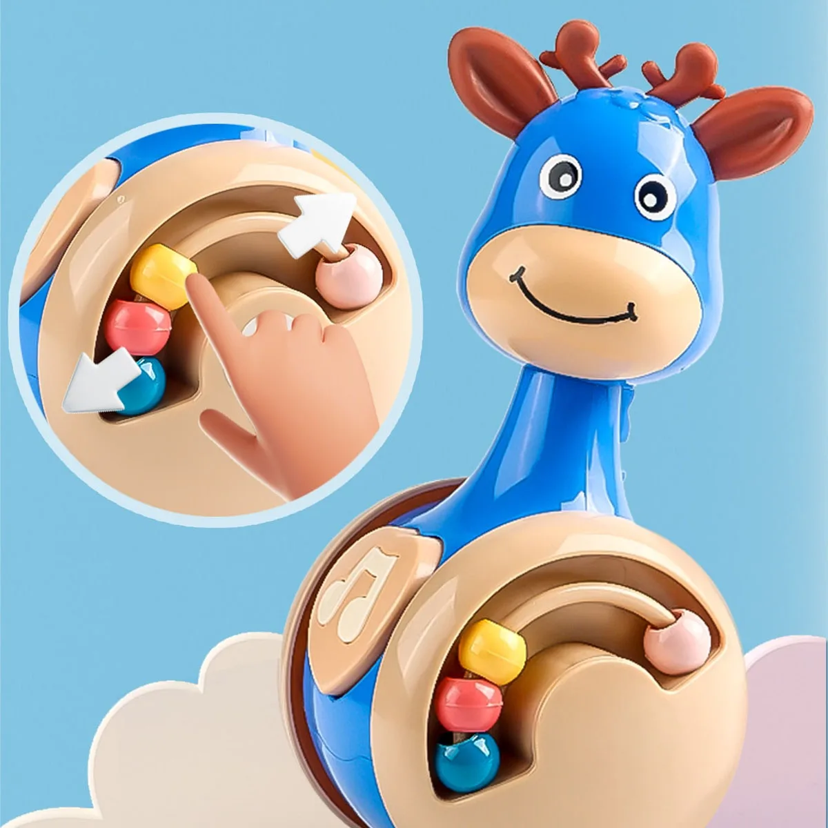 Mainan pendidikan dini bayi, Tumbler rusa multifungsi 1 buah untuk anak laki-laki dan perempuan