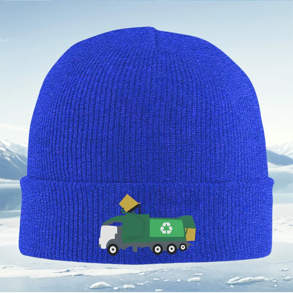 إعادة تدوير الرمز على شاحنة خضراء الرجال النساء للجنسين محبوك قبعة قبعة صوفية قبعة الشتاء الحرارية الدافئة عيد الميلاد ركوب الدراجات في الهواء الطلق Hik #6