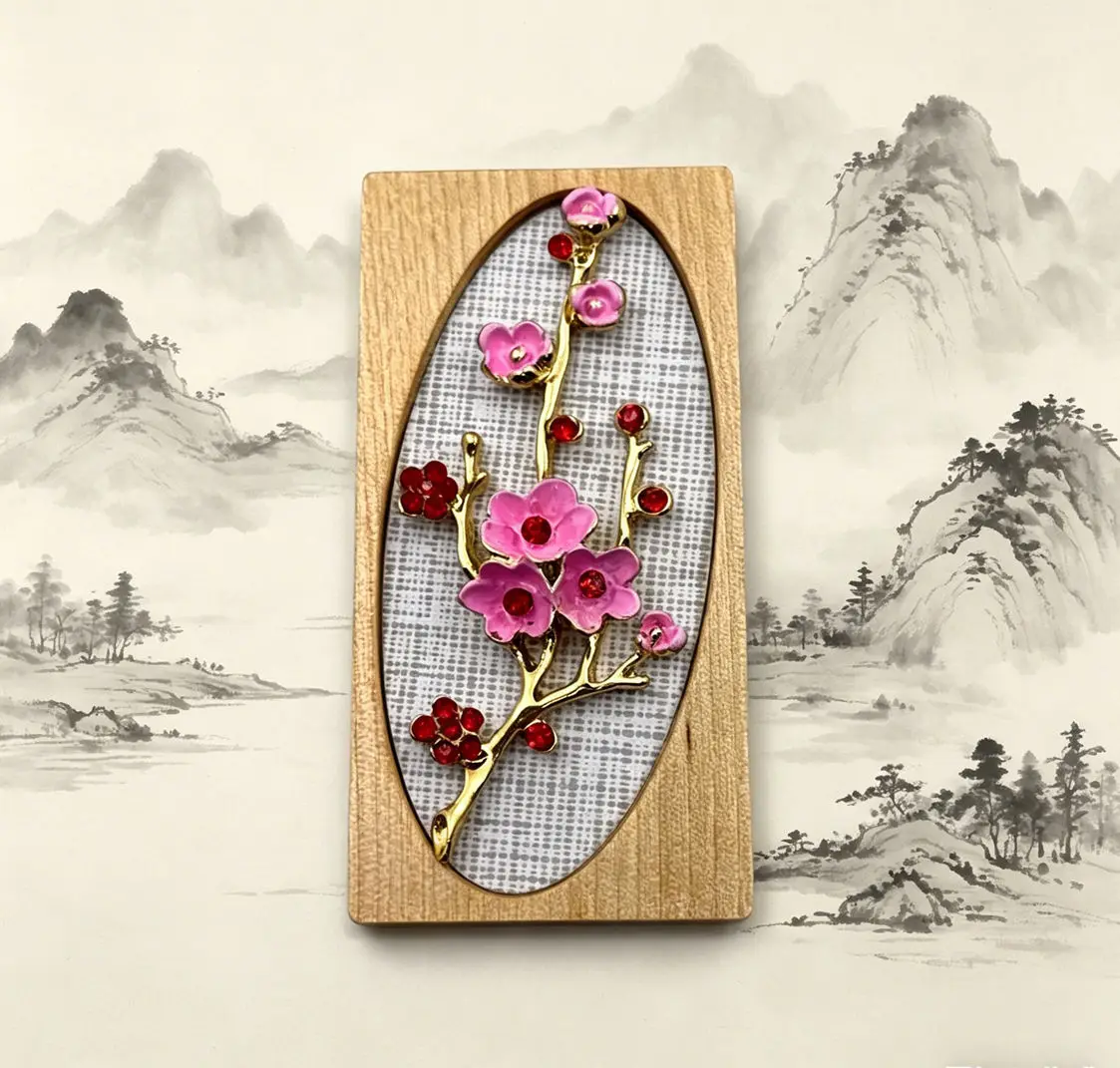 

12 Dollhouse Mini Plum Blossom Photo Frame,Chinese Style Wall Art Decor,Miniature Scene Ornament Accessory for Doll House Layout