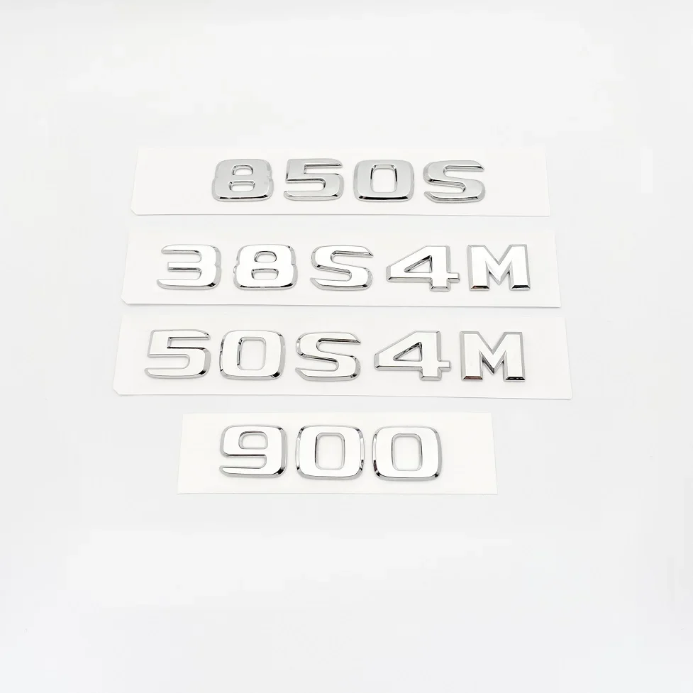 

Chrome Silver 50S4M 38S4M 40S 60S B550 850S ABS Emblem for Mercedes Benz Brabus S W221 W222 W223 Car Trunk Badge Logo Sticker