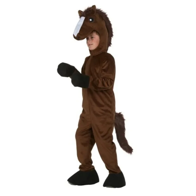 Kids Horse Jumpsuit Animal Costume Boy Girl Fancy Dress Pretend Play Halloween Cosplay Outfits for Party Carnival Costume