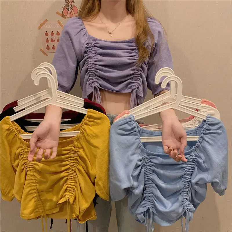 Camisas florales con mangas abullonadas para mujer, tela de gasa ligera y ajustada, perfectas para conciertos de verano o tiendas de compras de boutique