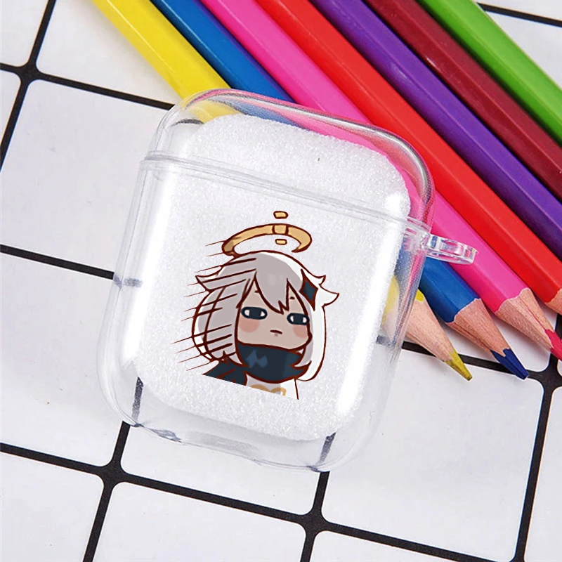 Cute Genshin Impact Characters Clear TPU Case for Airpods Pro 2 1 3 Zhongli Hutao Xiao Soft Silicone Cover Earphone Airpod Cases