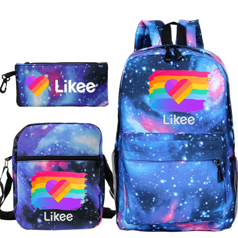 

LIKEE Backpack for Girls Likee Video App 3 PCS/set School Bags for Teenage Girls Russia Bookbag Back Pack Sac Mini Backpack