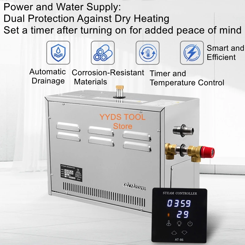 

Stainless steel electric heating steam engine fully automatic wet steam sauna equipment