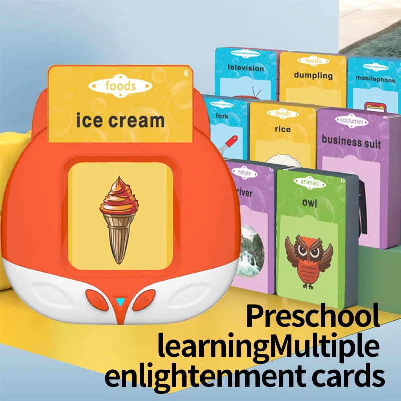 Talking Flash Cards Early Educational Toys Baby Boys Girls school textbook Preschool Learning Reading Machine Interactive Gift