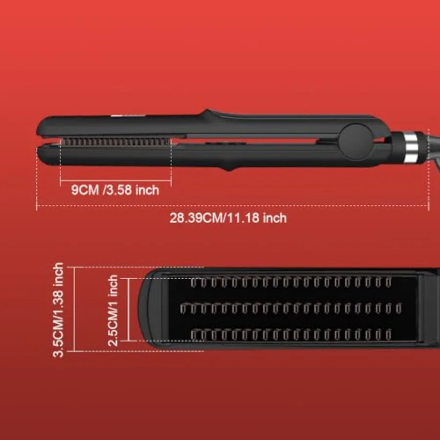 Hair Straightener Curls Pumped-Up Volume Adjustable Temp 360 Tail Rotation Lasting Volume Tourmaline Ionic Flat Iron Dual Volta