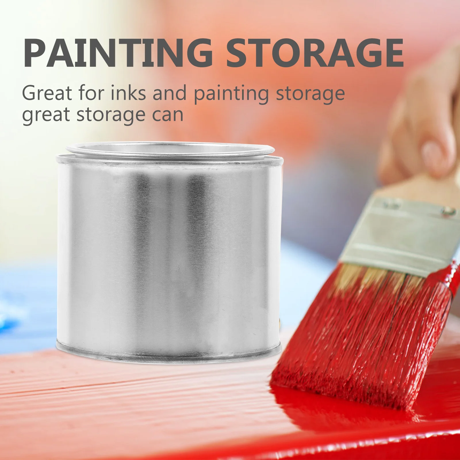 6pcs Iron Round Paint Cans Durable Storage Ink Container Safe For Factory Home Use 0.5L Craft Can For Ink Paint Storage Art