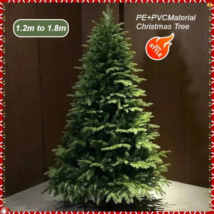 

Simulation Christmas Tree PE+PVC Encryption LED Lights Large Christmas Tree 1.2m-1.8m Family Christmas New Year Party Decoration
