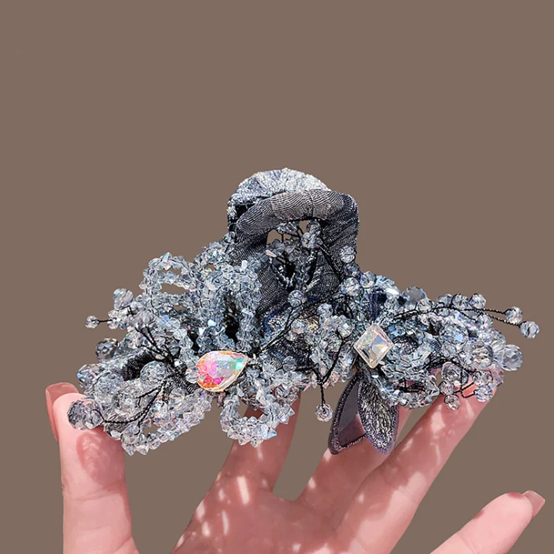 Fairy Crystal Hair Claws Versatile Back Head Claws Clips Large Size Shark Clip Women Hair Accessories