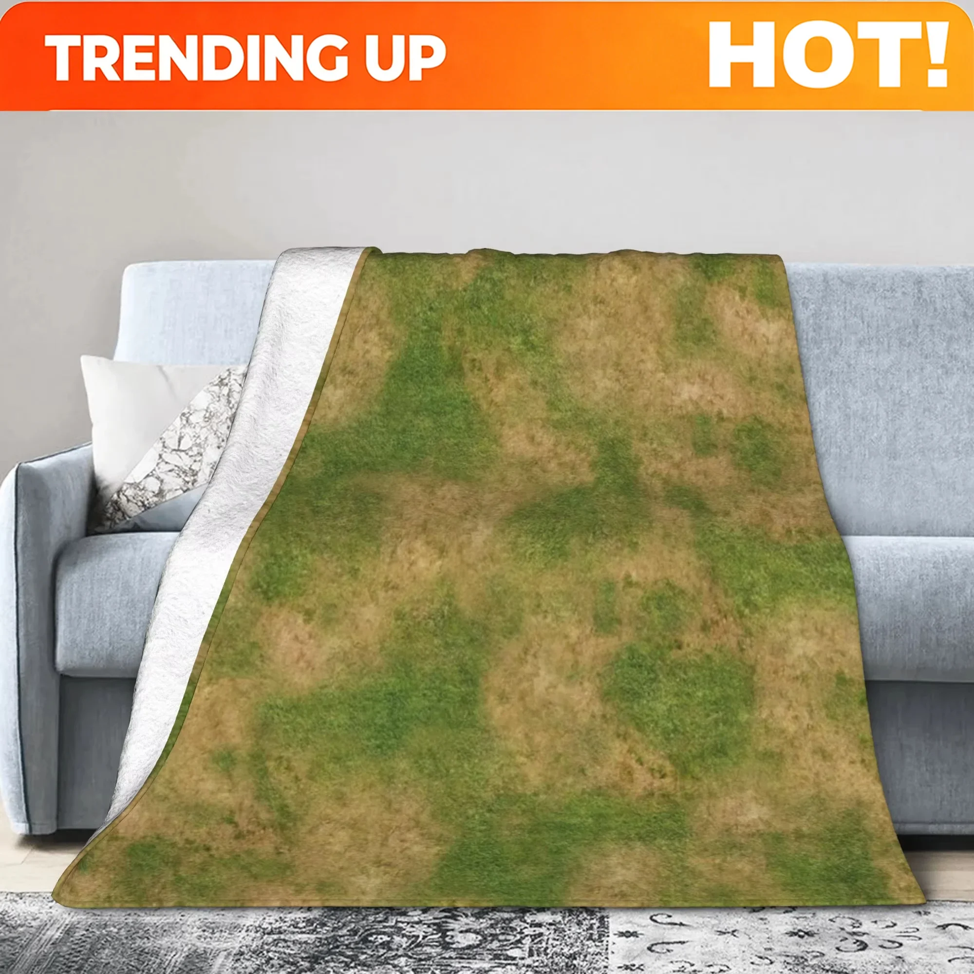 Customization Grassland Greenery Fleece Throw Blanket | Super Warm & Comfortable | Home Decorative Blanket for Office & Living S