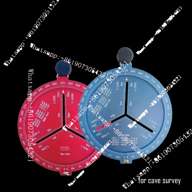 cave survey drawing tools polar coordinates metal full circle protractor scale compass azimuth angle ruler
