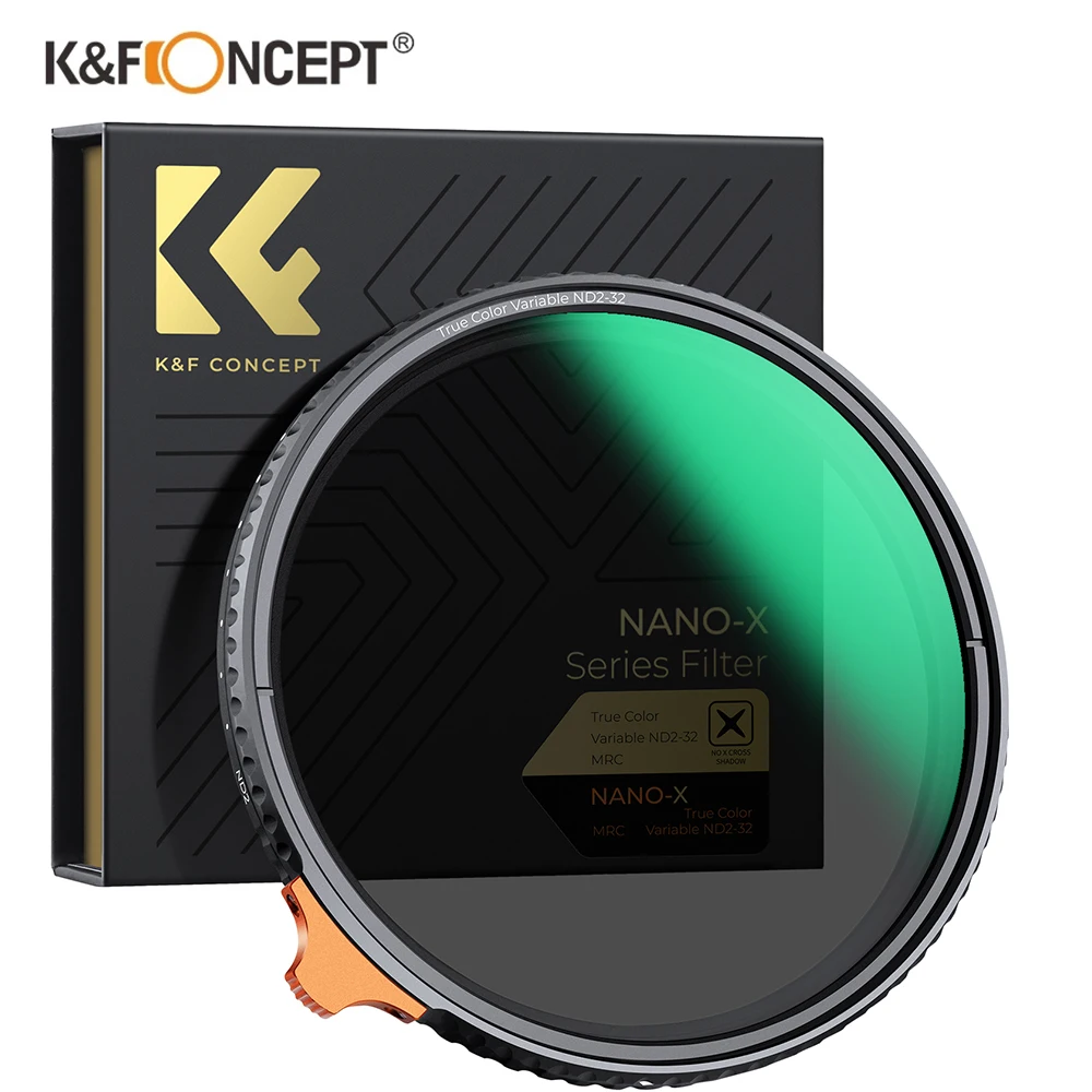 

K&F Concept Nano-X Series True Color Fader Variable ND2-32 ND Filter for Camera Lens 49mm 52mm 55mm 58mm 67mm 72mm 77mm 82mm